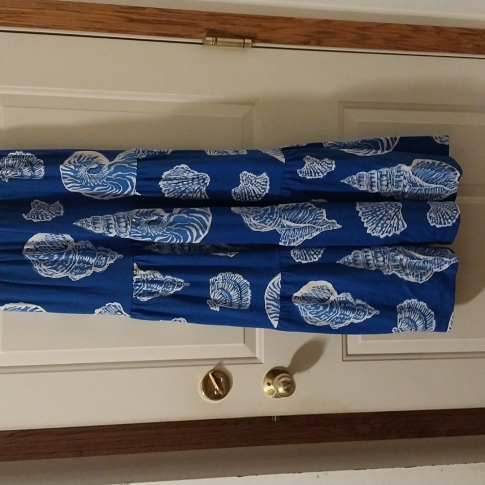 Lilly Pulitzer NWOT Women's XS Sydnee Seashell Print Maxi Dress Blue White - Picture 9 of 9